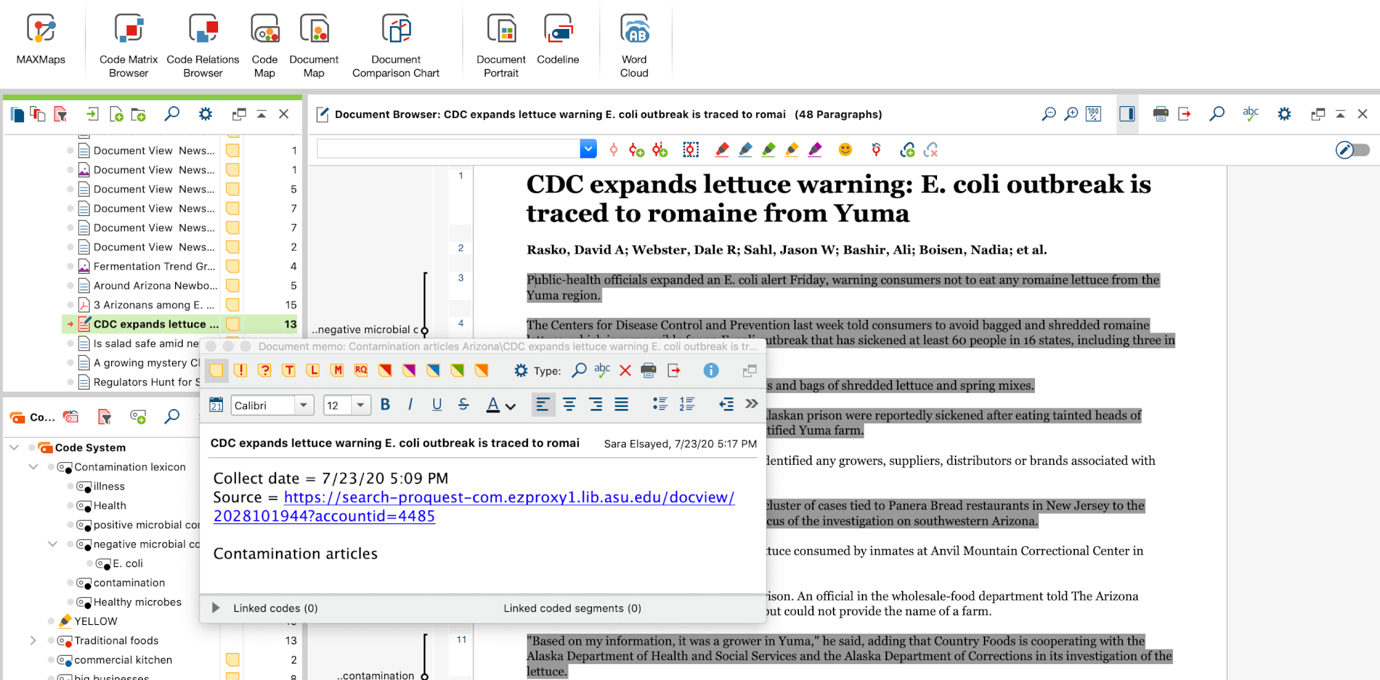 Screenshot from MAXQDA 2020 showing a website collected using the Web Collector. Screenshot from MAXQDA 2020 showing a website collected using the Web Collector.