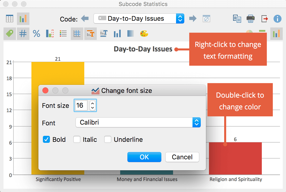 Customize color and font size Customize color and font size