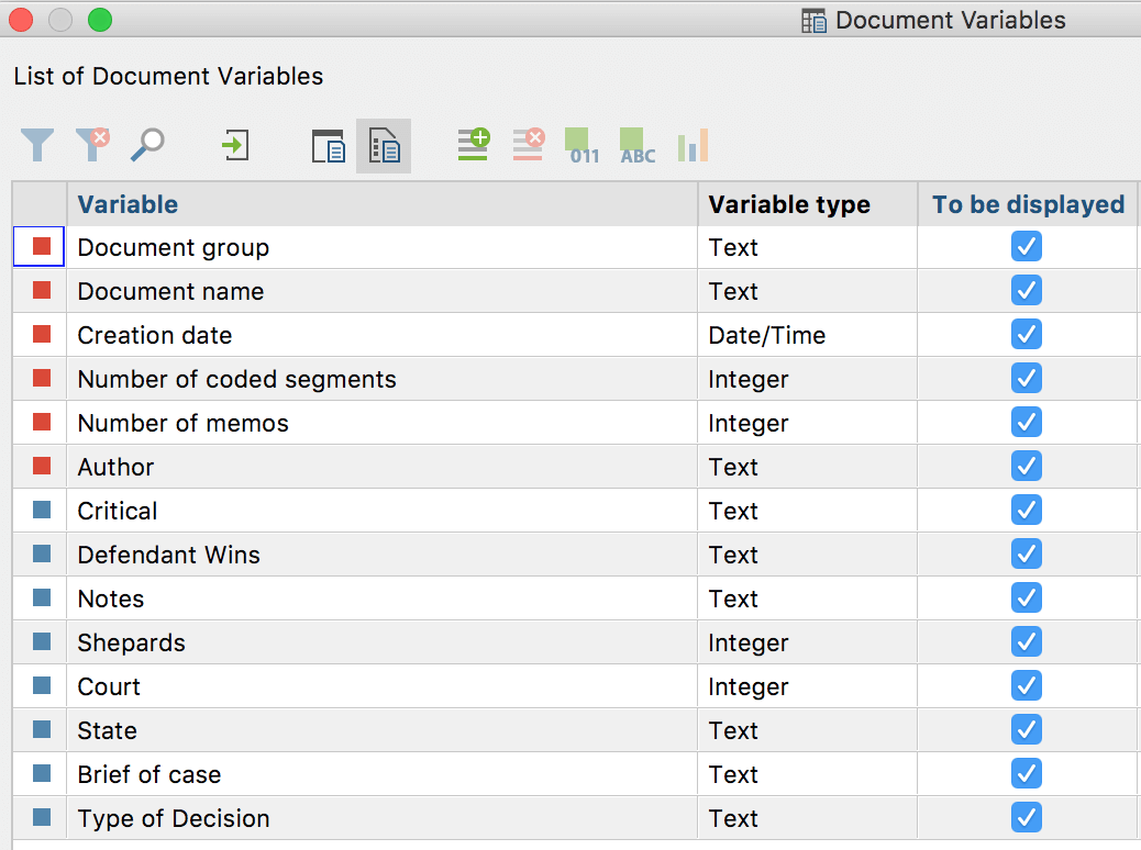 Document Variables in MAXQDA Document Variables in MAXQDA