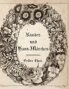 Title page of first volume of Grimms' Kinder- und Hausmärchen (1819) 2nd Ed.
