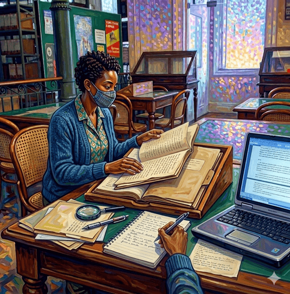 Ethnographer conducting documentary research
