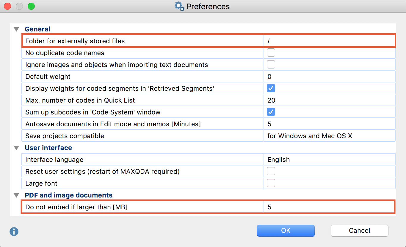 Edit settings for saved files Edit settings for saved files
