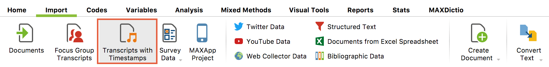 Select Import of Transcripts with Timestamps Select Import of Transcripts with Timestamps