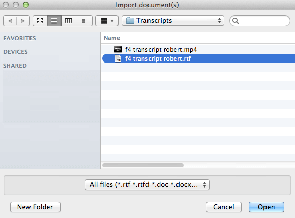 Import f4/f5 transcripts