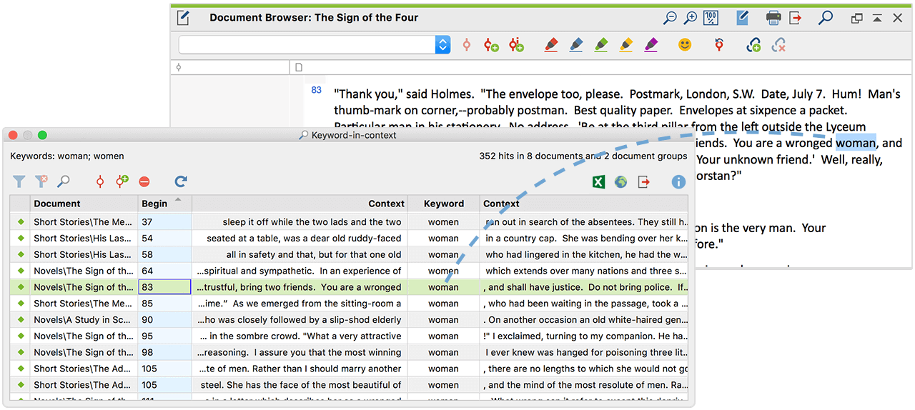 Keyword-in-context quantitative content analysis MAXQDA Plus