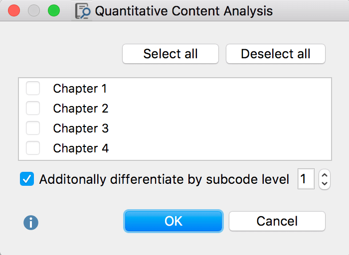 Select codes to subdivide a text into more units of analysis Select codes to subdivide a text into more units of analysis