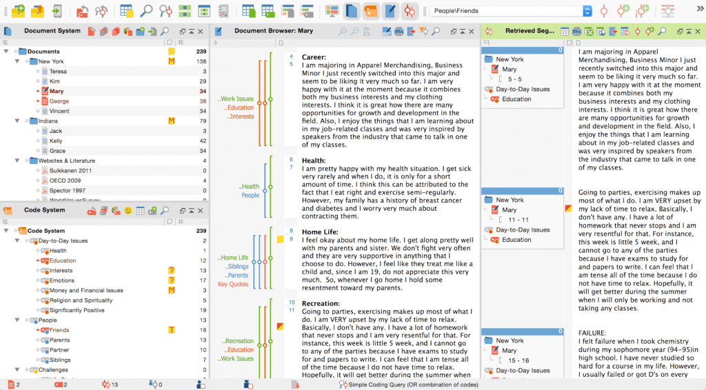 MAXQDA 12 interface