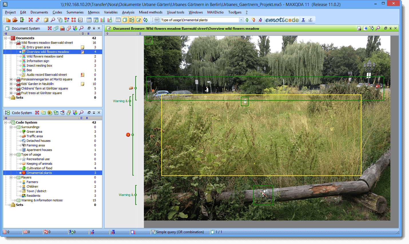 My project in MAXQDA