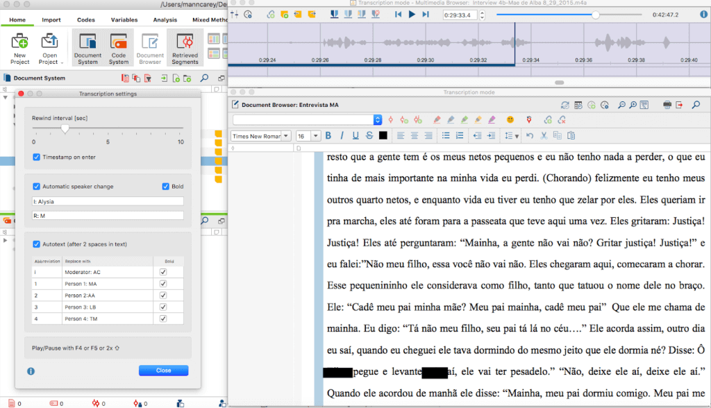 Transcribing Interview Data with MAXQDA 2018