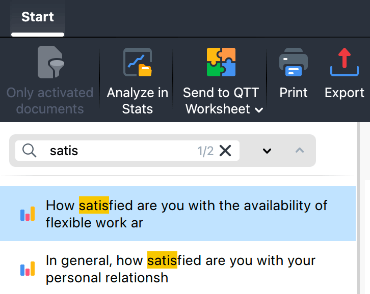 Local search with highlighted search hits in responses