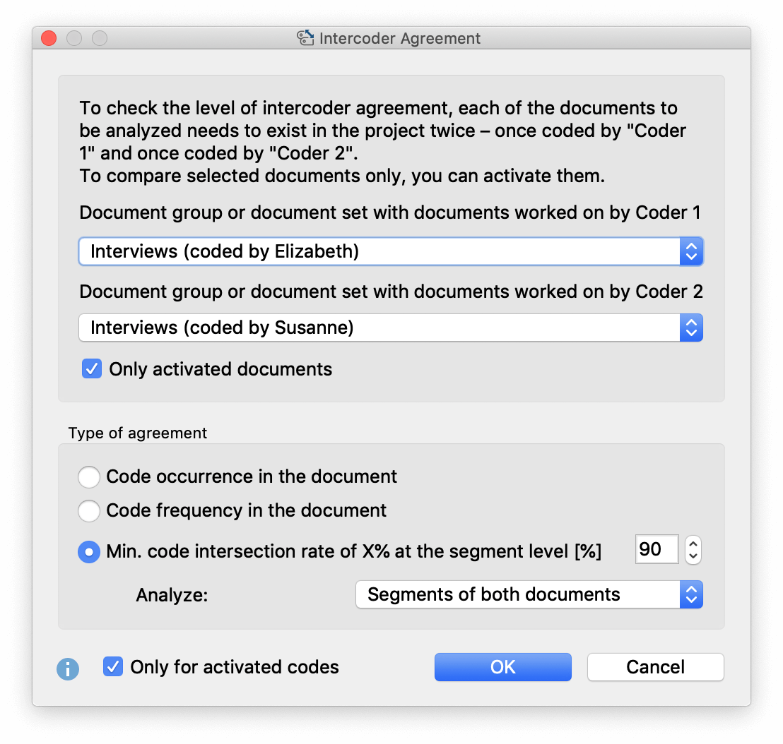 Options for testing intercoder agreement Options for testing intercoder agreement