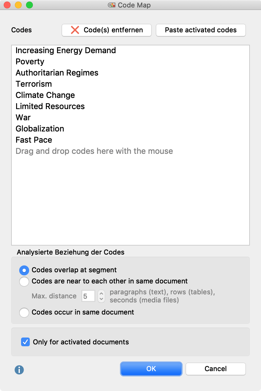 Options for new code maps Options for new code maps