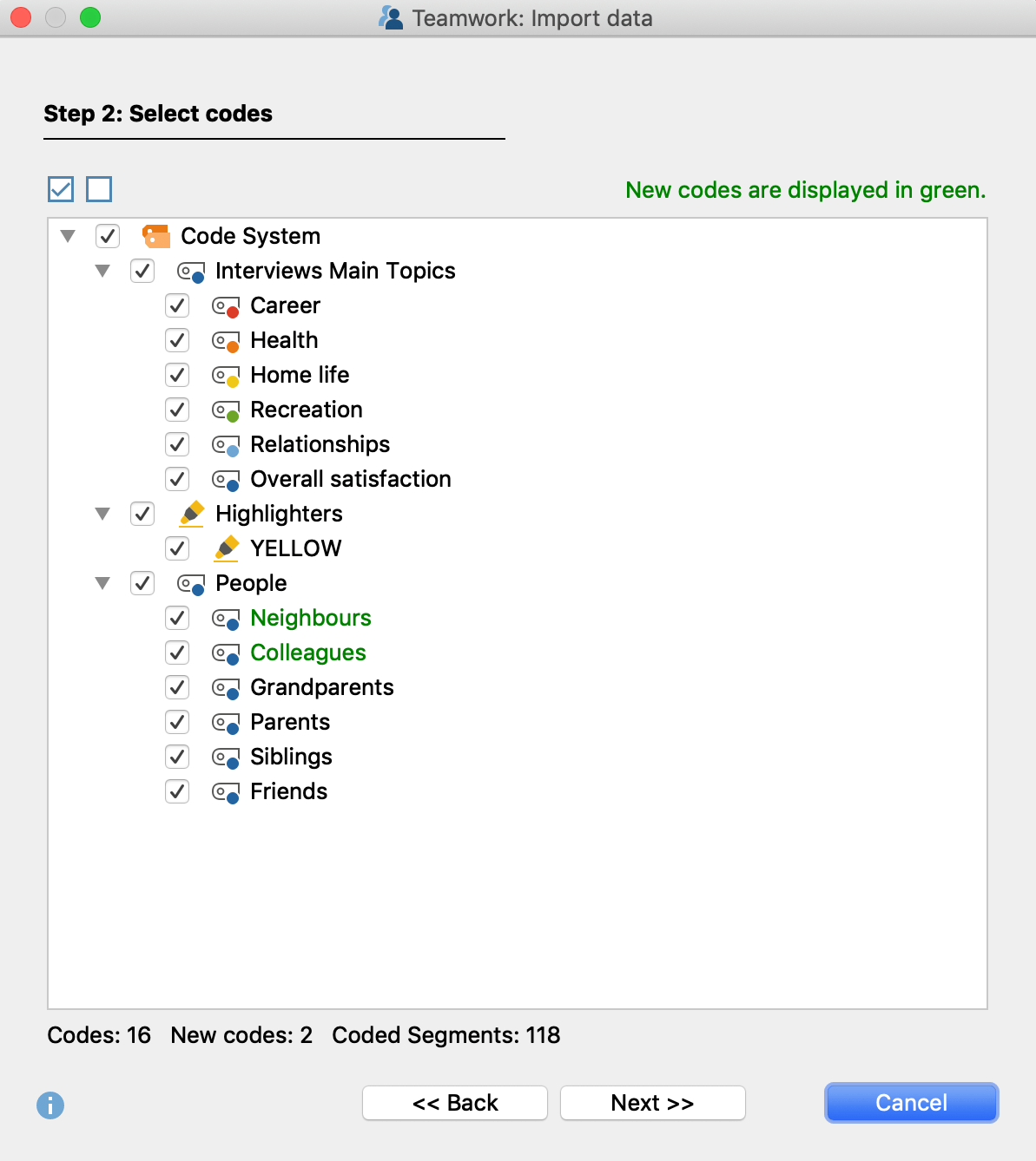 Select codes Select codes