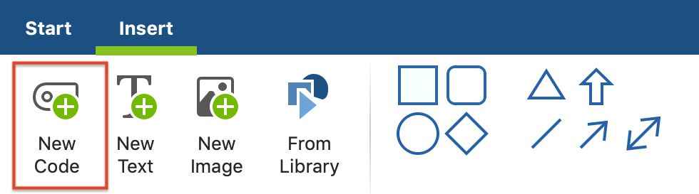 The Insert tab in the MAXMaps window The Insert tab in the MAXMaps window