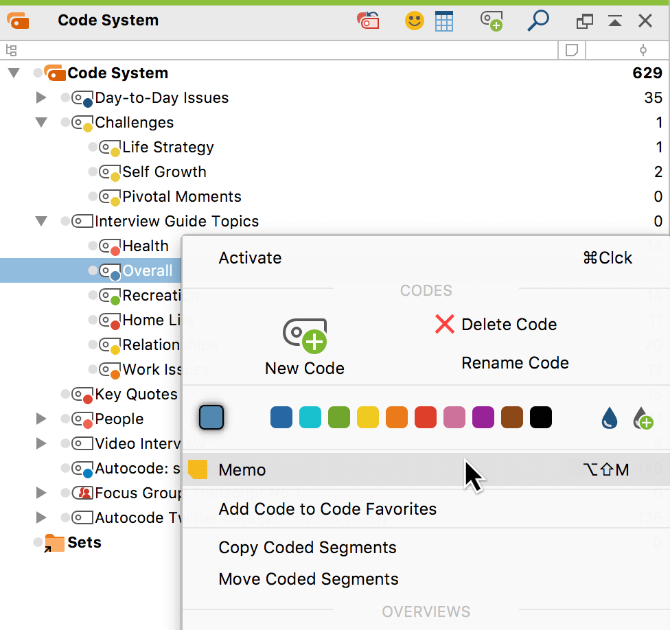 Creating a code memo Creating a code memo