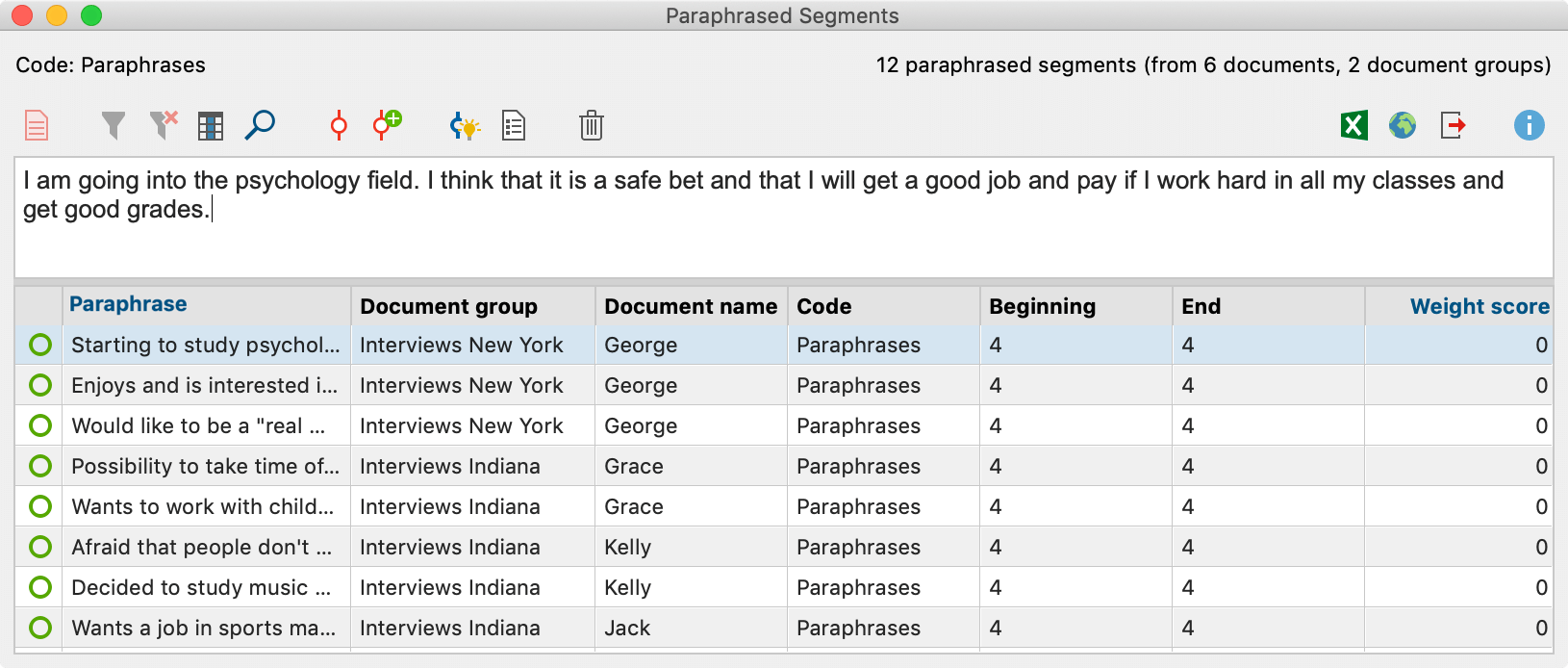 The Overview of Paraphrased Segments The Overview of Paraphrased Segments
