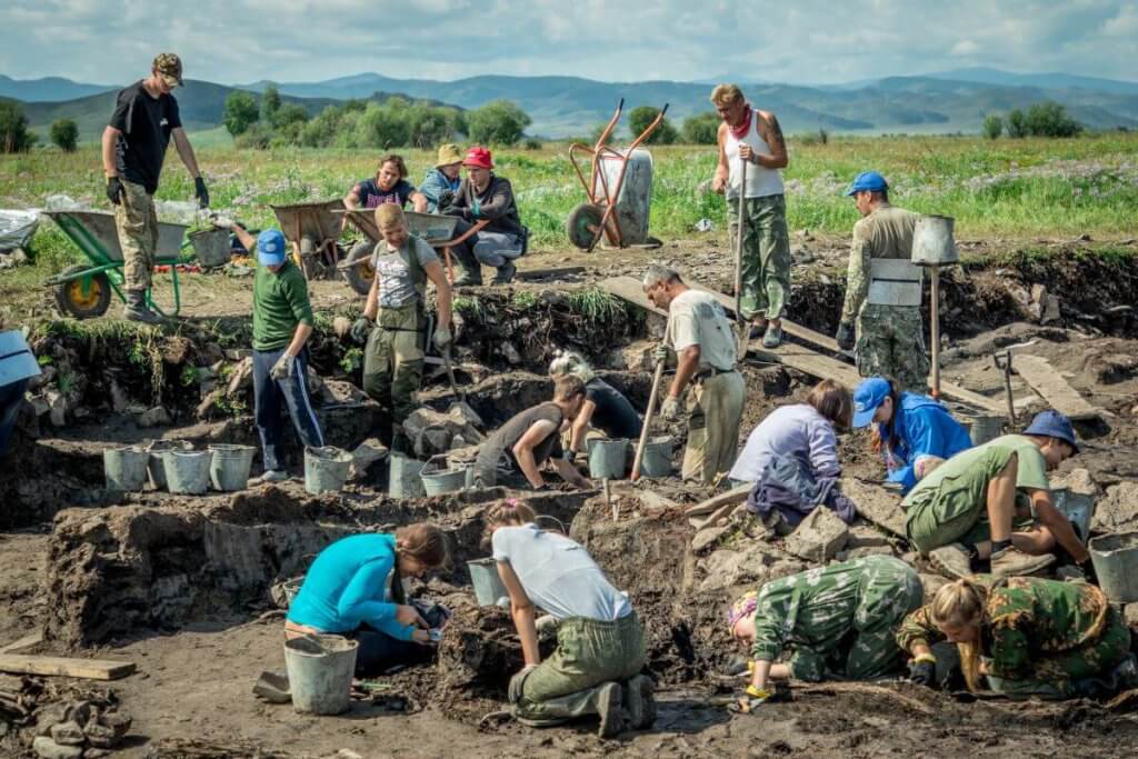 Archaeological excavations in Tuva