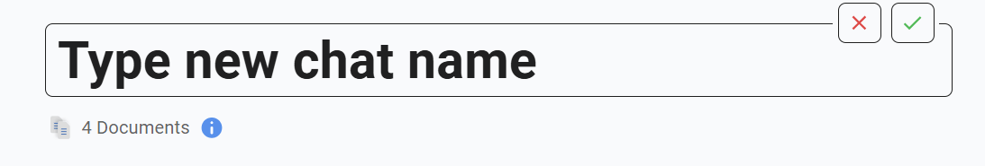 Click on a chat title to rename it Screenshot of the editable chat title field