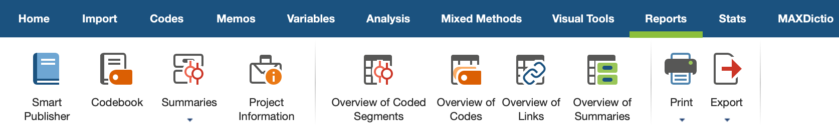 The Reports Tab The “Reports” Tab
