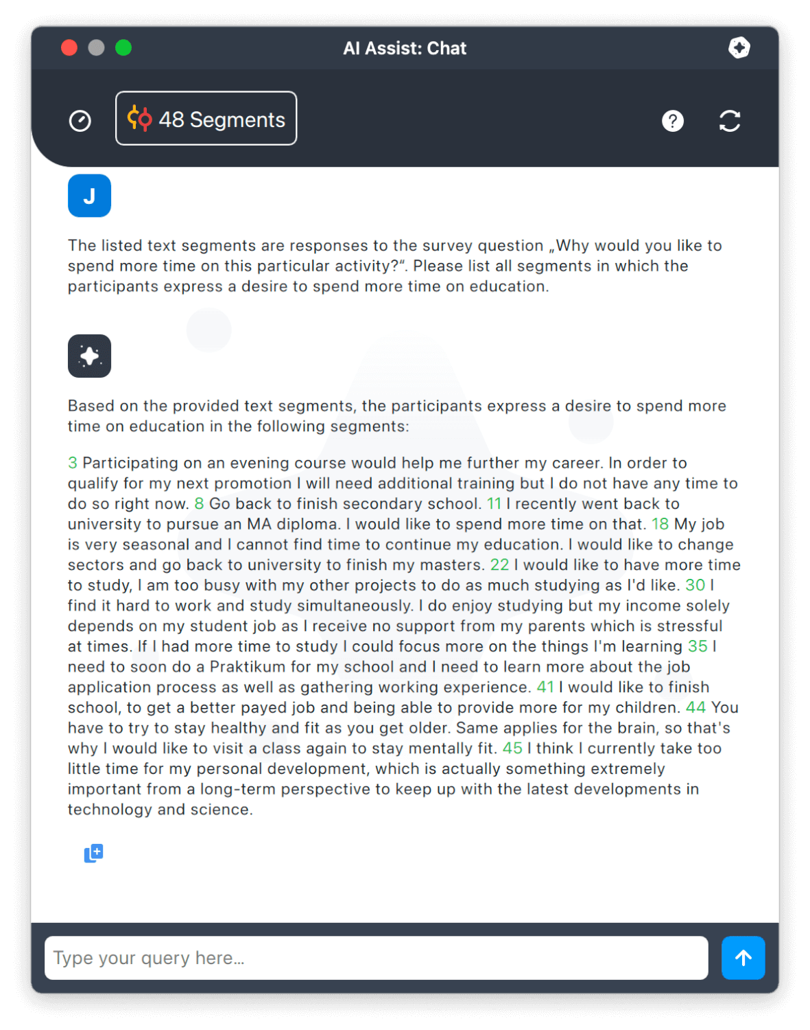 You can ask the AI Chat to provide a list of segments to which a code would match You can ask the AI Chat to provide a list of segments to which a code would match