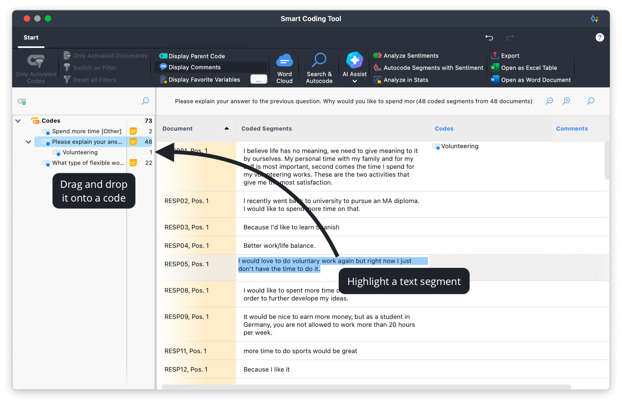 How to code in the Smart Coding Tool How to code in the Smart Coding Tool