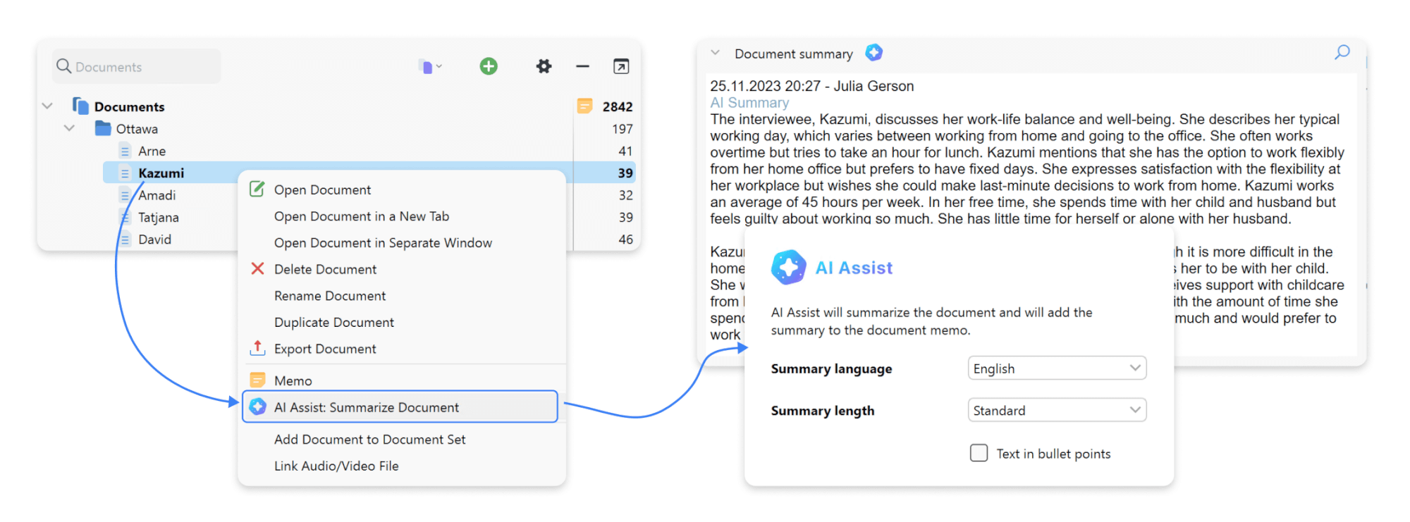 Example of an AI-generated code summary