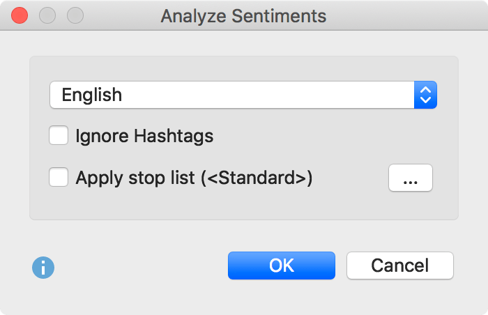 Options for sentiment analysis of tweets