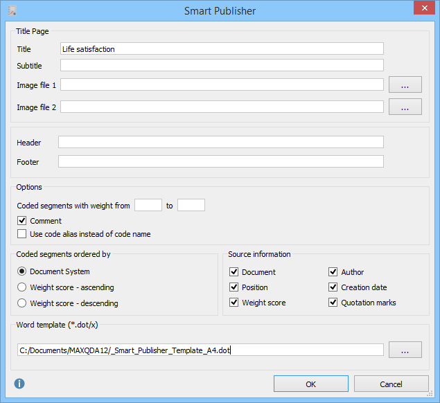 MAXQDA Smart Publisher Layout
