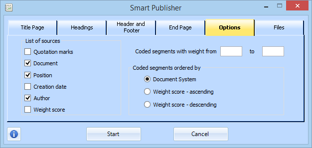 Smart Publisher - Options