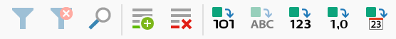 Toolbar on the top left above the Variable List Toolbar on the top left above the Variable List