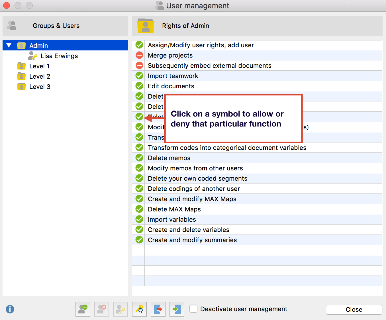 Admin System in MAXQDA