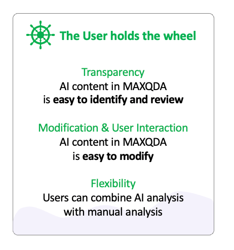 Qualitative Research with AI: Users Sterer the Wheel