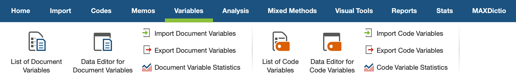The Variables Tab The “Variables” Tab