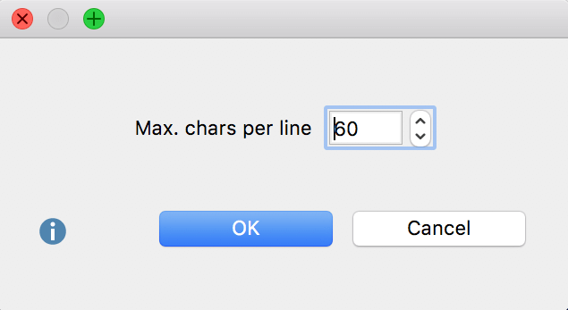 Set max. line length Set max. line length