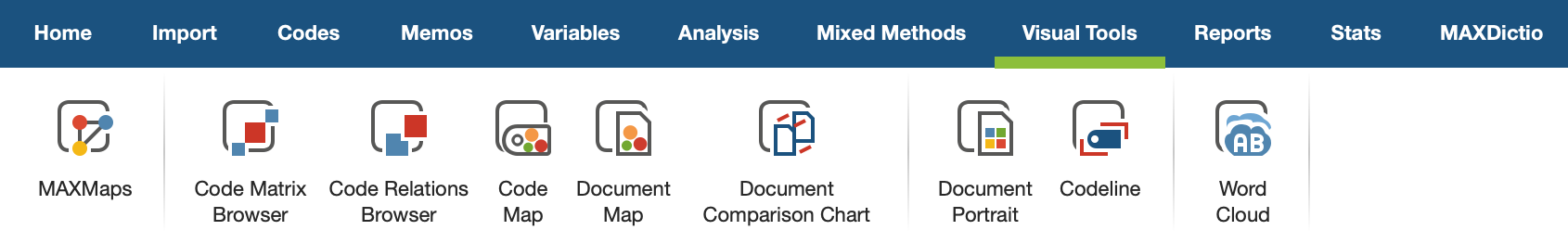 The Visual Tools Tab The “Visual Tools” Tab