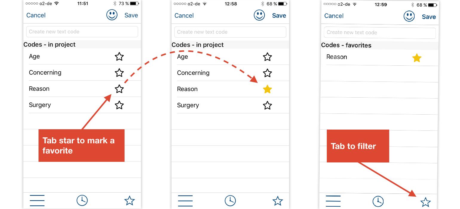 Emoticode Favorites in MAXApp