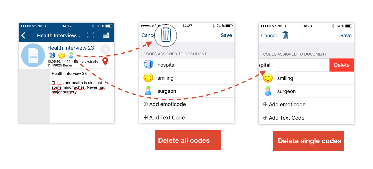 Delete memos from projects