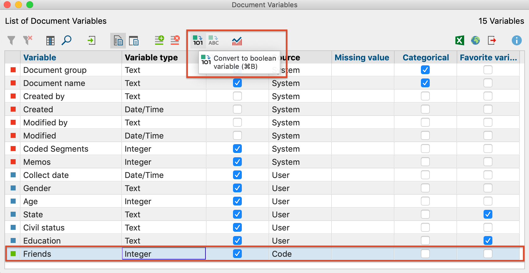 Transform code to boolean variable Transform code to boolean variable