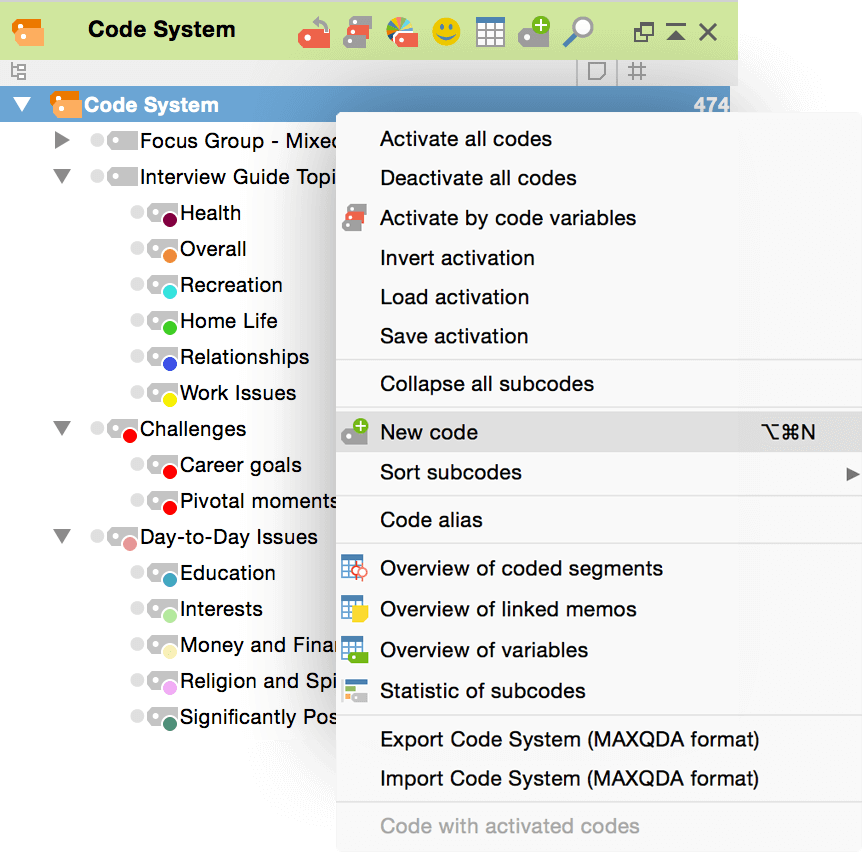 Create a new code