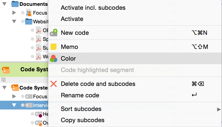 Select color