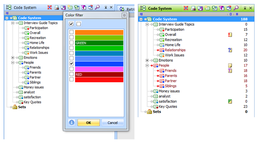 Activation of codes by color Activation of codes by color