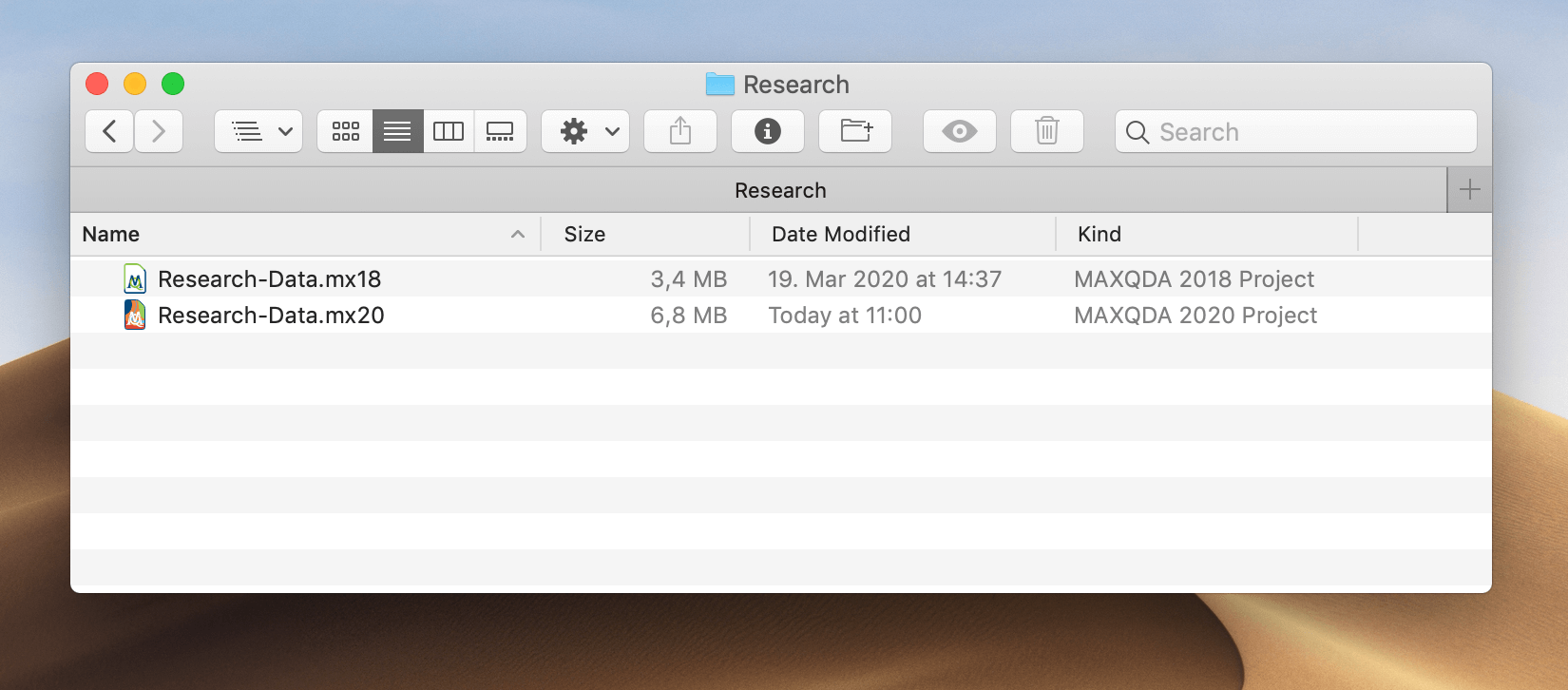 The new .mx20 file is saved in the same folder as the source file