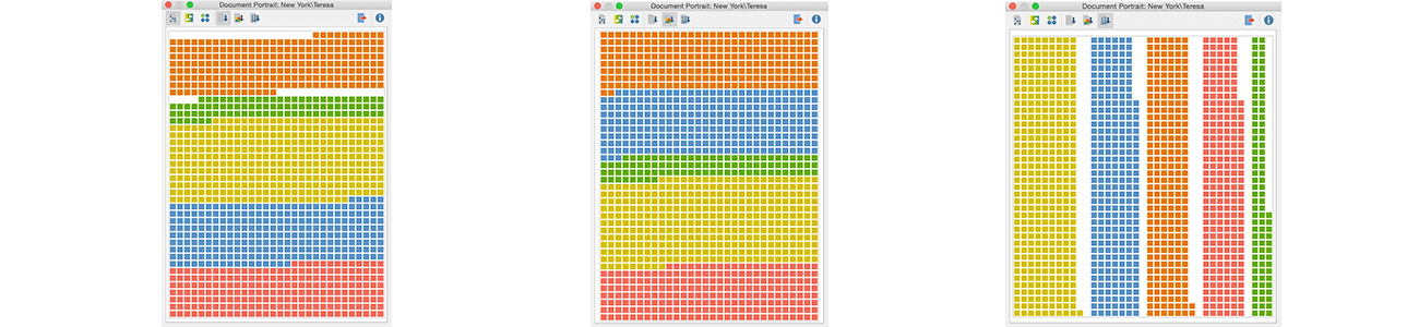 Visualize codes in documents with the Document Portraig
