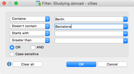 Document variables - Filter