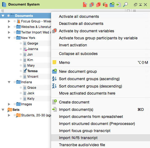 Import f4/f5 transcripts