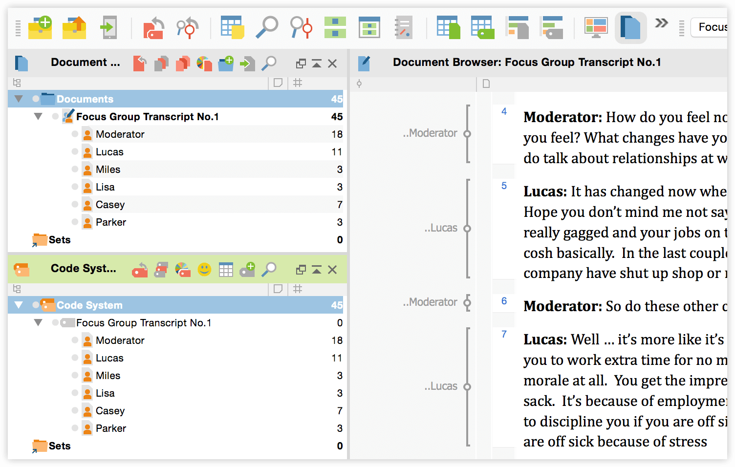 Working with focus group transcripts in MAXQDA
