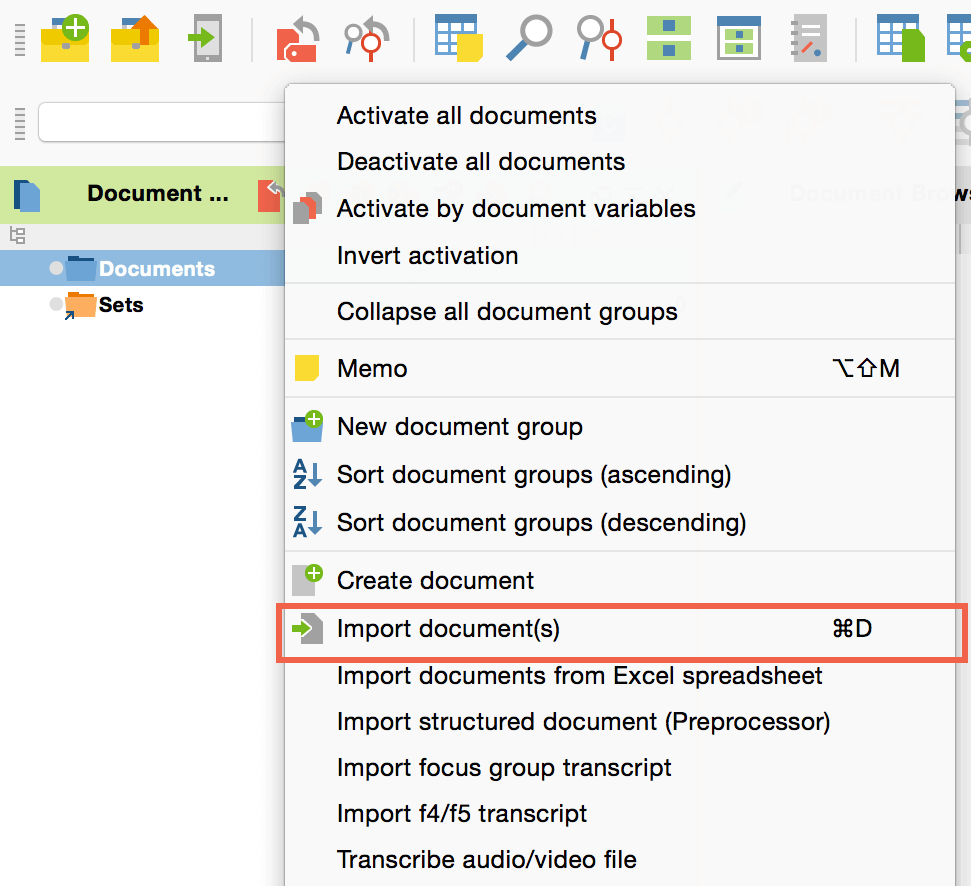 Import documents into MAXQDA