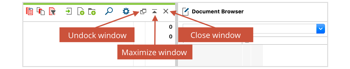Small toolbar within a window Small toolbar within a window