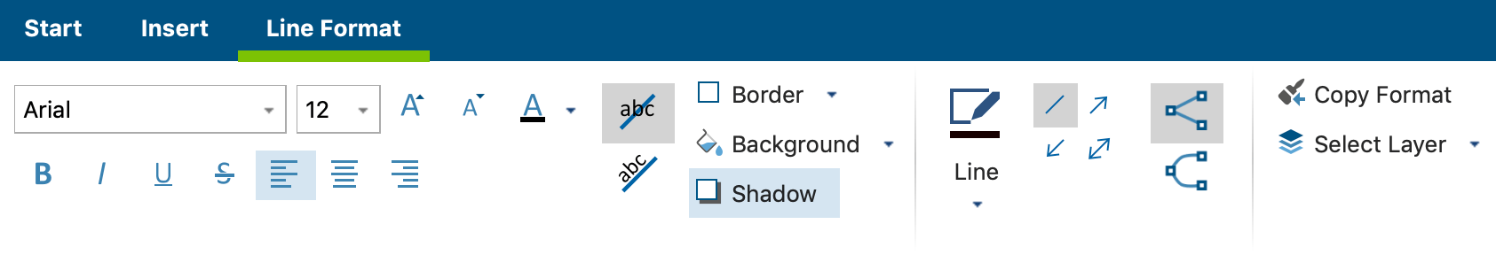 In the Properties window you can adit the appearance of a linking line. In the Properties window you can adit the appearance of a linking line.