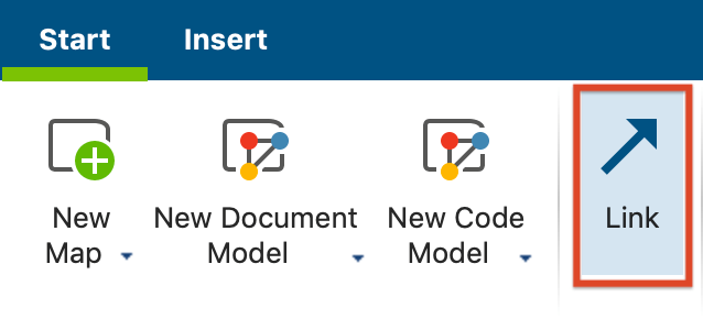 Activating Link Mode in the Start tab. Activating the Link Mode in the Start tab.
